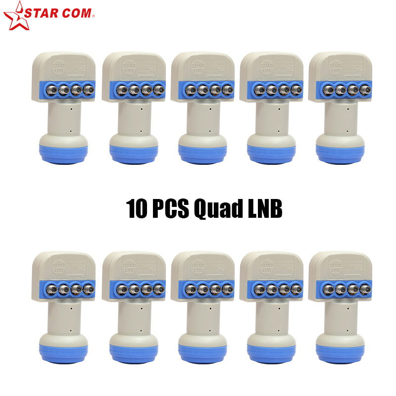 10pcs STAR COM LNB For Satellite TV Receiver KU BAND Universal Quad LNB Low Noise Figure 0.1dB LNBF Linear Polarization LNB