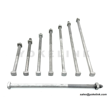 Poleline Hardware CSA 7/8'' X 18'' Square Head Machine Bolts With Nut