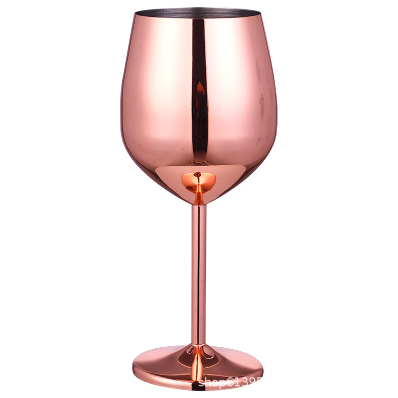 Stainless Steel Champagne Cup Wine Glass Cocktail Glass Creative Metal Wine Glass Bar Restaurant Goblet Rose Gold