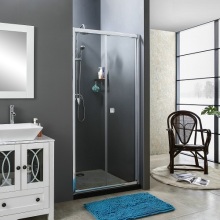 Chrome Hinge Bifold Door Shower Room With 5mmTemperedGlass
