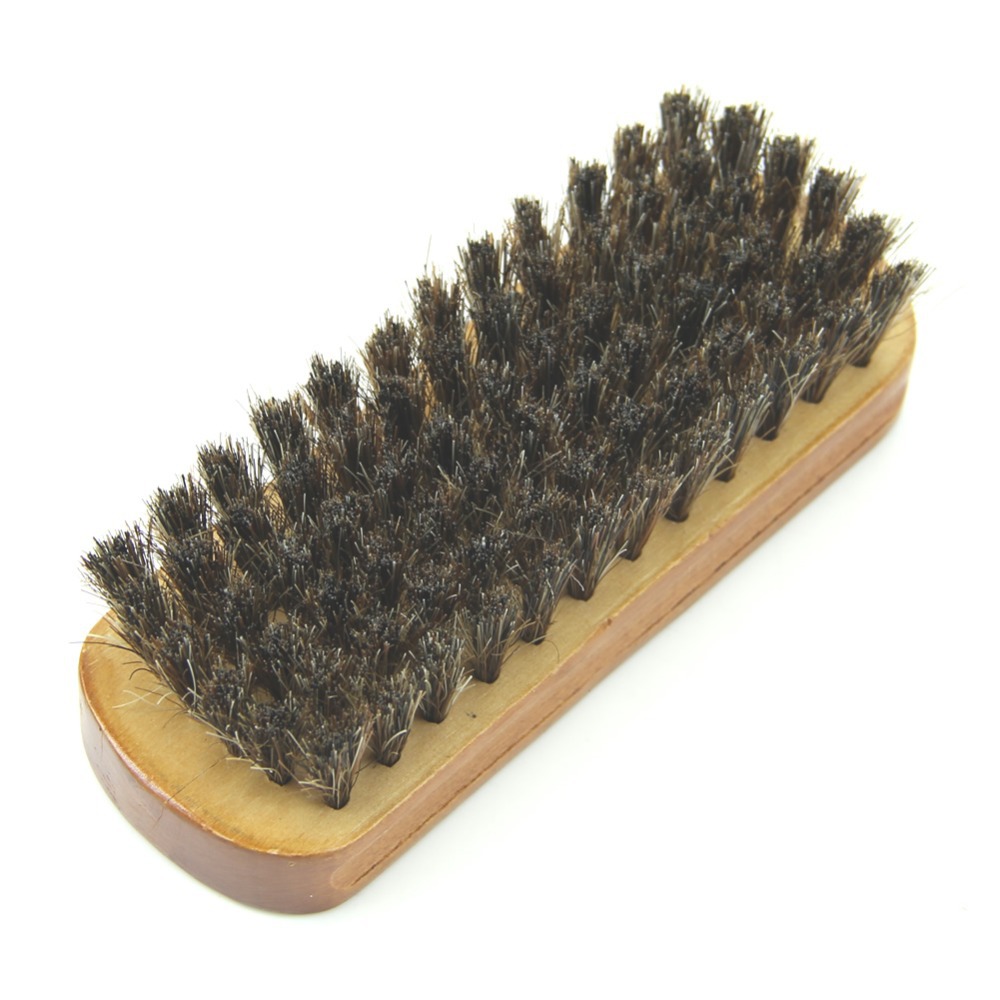 Middle Wood Horse Hair Bristles Shoe Polish Buffing Brush Boot Care Clean Wax New M09 dropshipping