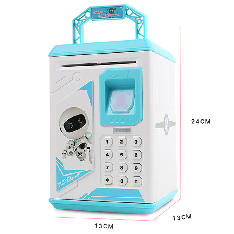 money-box Fingerprint Electronic Piggy Bank ATM Password Money bank Cash Coins Saving Box ATM Bank Safe Box Automatic deposit