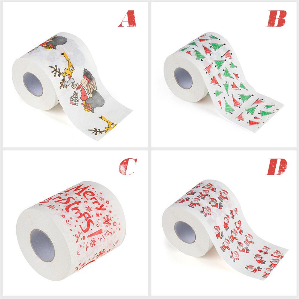 Bath Paper Christmas Pattern Home Santa Claus Bath Toilet Roll Paper Christma Supplies Xmas Decor Tissue Leaves Toilet Paper