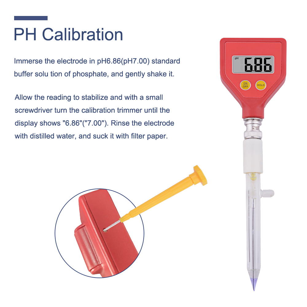 Yieryi Food Ph Tester Digital Ph meter Sharp Glass Electrode for Water Milk Cheese Soil Food