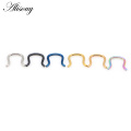 Alisouy 1pc U Shaped Punk Fake Open Septum Nose Ring Industrial Stainless Steel Helix Tragus Ring Earrings Body Piercing Jewelry