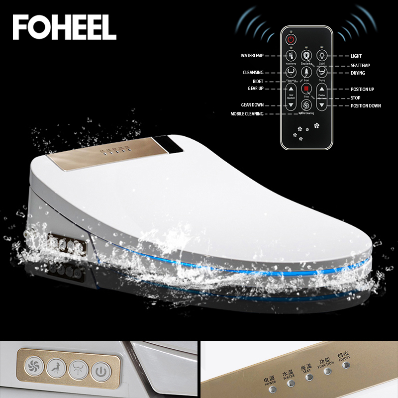 FOHEEL smart toilet seat cover electronic bidet cover clean dry seat heating wc intelligent led light toilet seat cover