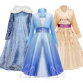 2021 Cosplay Snow Queen 2 Elsa Dresses Girls Dress Elsa Costumes Anna Princess Party Kids Vestidos Fantasia Girls Clothing