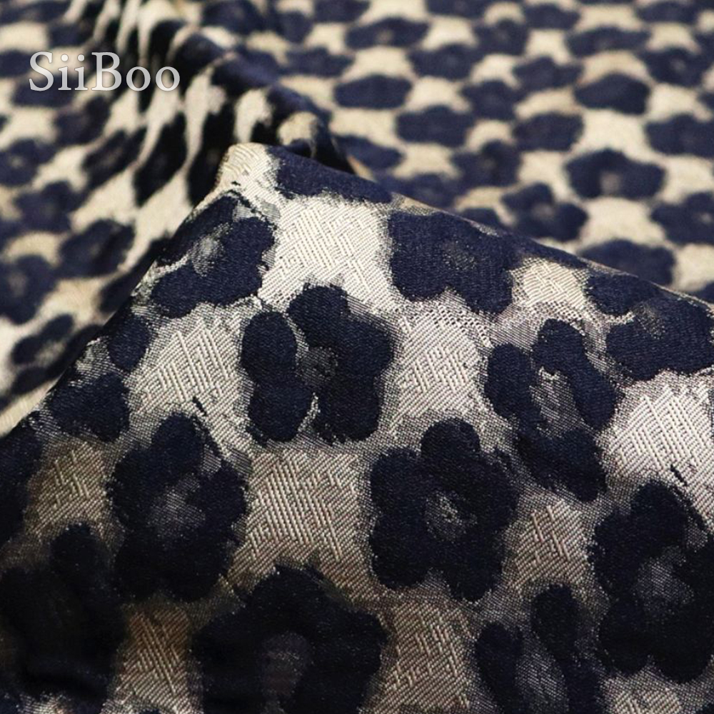 Siiboo light coffee flower pattern jacquard brocade fabric with shade effect french chic style Tejido jacquard sp6342