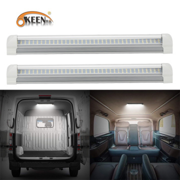 OKEEN 2pcs Universal 12V LED Interior Light Bar 108LED Light Strip with ON/OFF Switch for RV Van Truck Lorry Camper Boat Caravan