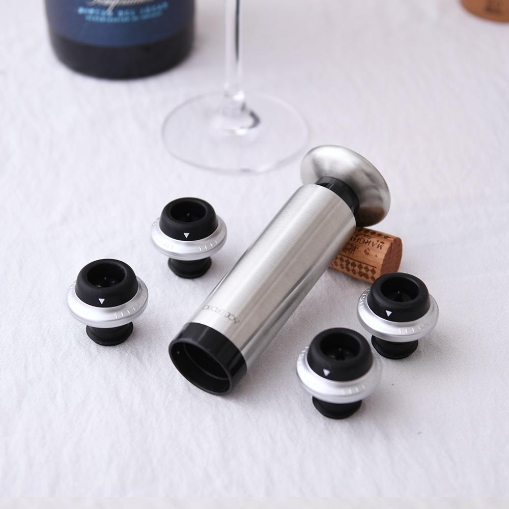 2020 Youpin CircleJoy Vacuum Wine Bottle Stopper Sealed Storage Memory Wine Stopper Wine Corks Stainless Steel Open Wine Bottle