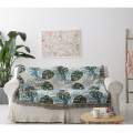 Embroidered Green Leaves Knitted Sofa Throw Blanket Knit Chair Sofa Couch Cover Towel Carpet Plaids Sofa Bed Cover