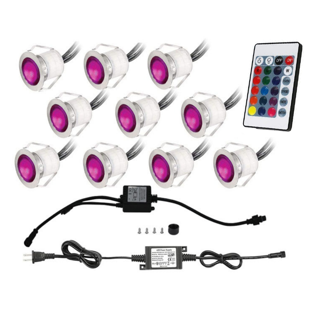 12V Deck Light RGB Underground Lamp Wifi Wireless Remote Control Waterproof Spotlight For Garden EU US UK AU Kit Holiday Decor