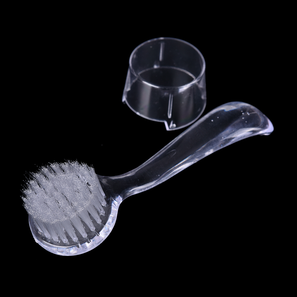 1PCS Round Head Make Up Washing Brush Manicure Pedicure Nail Tools Plastic Professional Nail Art Dust Cleaning Brush with Cap