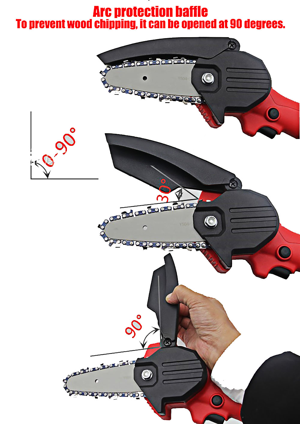 24V 1000W Electric Chain Saw Lithium Battery Mini Pruning One-handed Garden Tool with Chain Saws Rechargeable Woodworking Tool