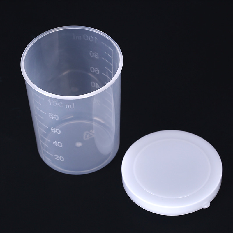 100ml Plastic Transparent Liquid Measuring Cups Laboratory Test Measuring Jug Graduated Beaker Container Lab Supplies