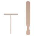 2pcs Pancake Cooking Utensils Wooden Crepe Spreader and Spatula Tortilla Rake Batter Spreading Tools