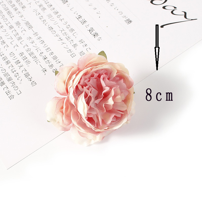 10pc 8cm peony Artificial Flower Silk Fake Flower For Wedding Home Decorative Flowers DIY Wreath Gift Box Fake Flower Decoration