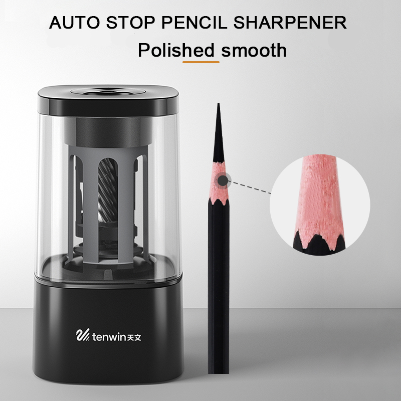 Tenwin Long Point Automatic Professional Artist Eelectric Pencil Sharpener USB Charcoal Rechargeable Art Sketch School Office