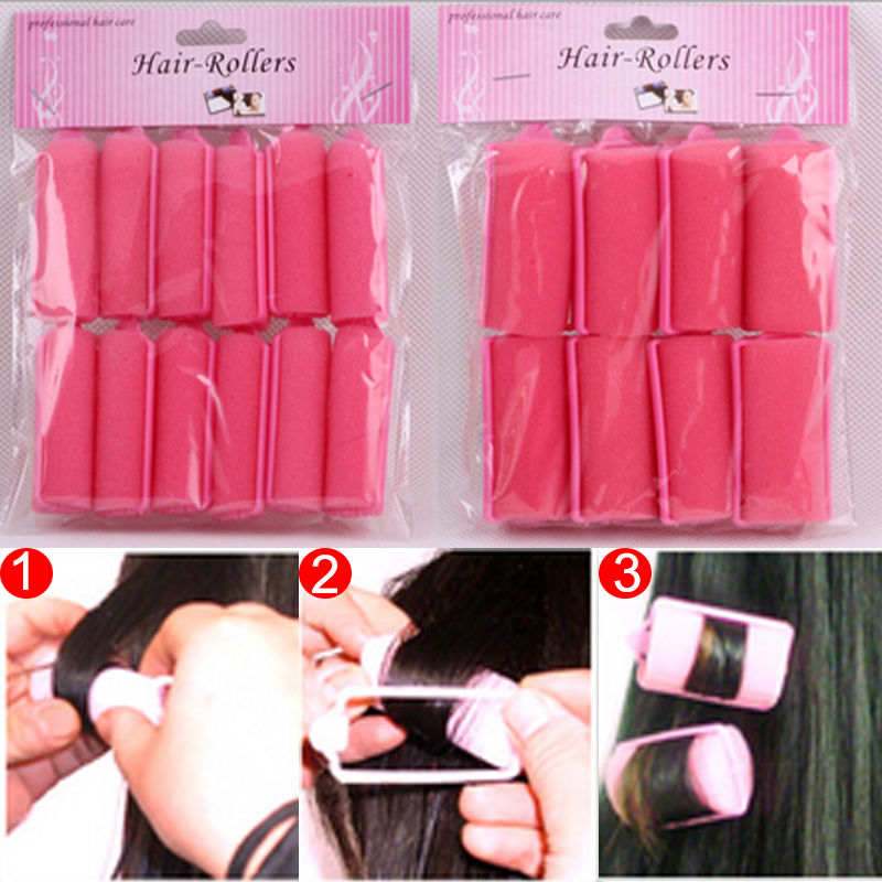 New Arrives Brand New 12pcs Soft Foam Anion Bendy Hair Tool Hair Rollers Curlers Cling DIY Hair Curlers Hot Hair Styling Tools