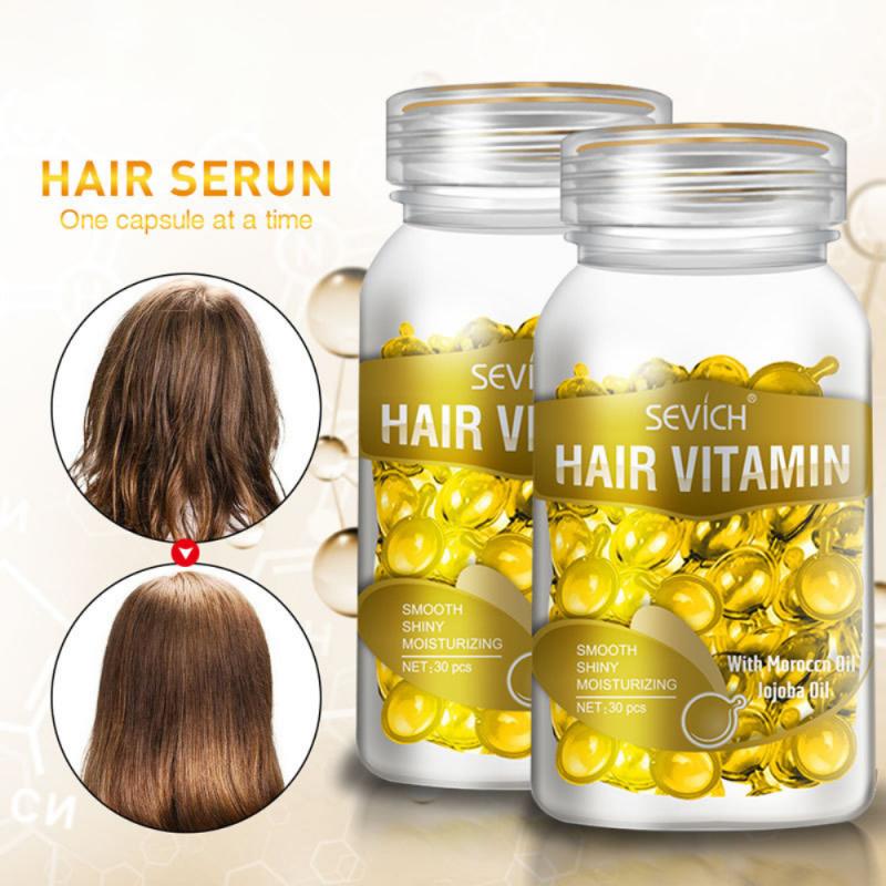 30Pcs Hair Vitamin Capsule Keratin Complex Oil Smooth Silky Hair Mask Repair Damaged Hair Serum Anti Hair Loss Care TSLM1