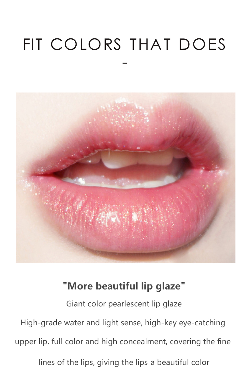 1 Pcs Glass Pearlescent With Glitter Lipstick Moisturizing Colorless Lip Gloss Professional Women Lips Makeup Cosmetic TSLM1