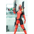 Lady Deadpool Costume Black and Red Spandex Bodysuit with Ponytail Hole halloween costumes for women/female/girls