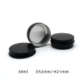 100pcs 1Oz / 30G Black Aluminum jars Round Metal Tin Container Screw Top Cans Cosmetic Sample Containers Candle Travel Tins
