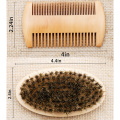 Soft Boar Bristle Wood Beard Brush Hairdresser Shaving Tool Men Mustache Comb Kit With Gift Bag Beard Hair Comb Set