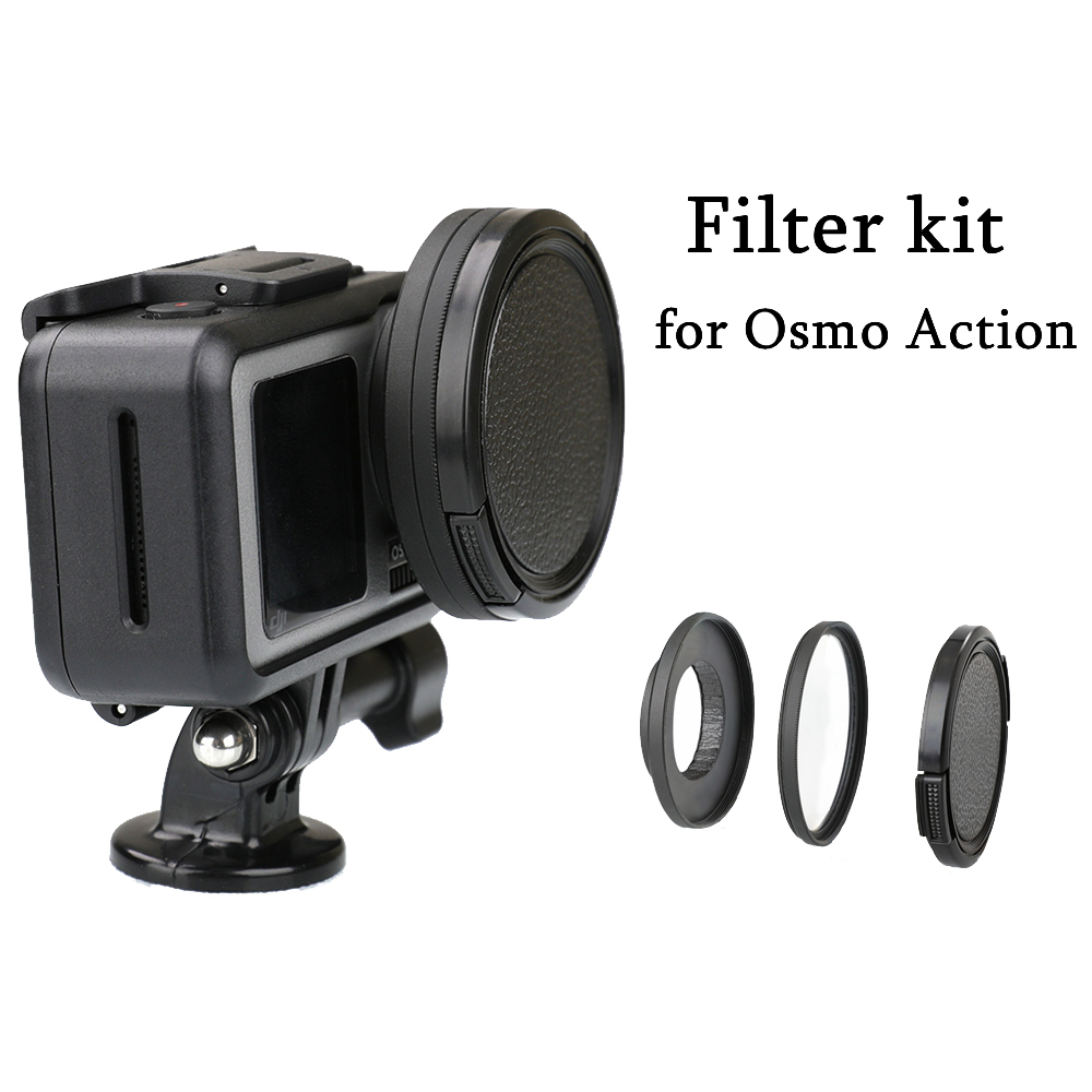 Aluminum Alloy 52mm Lens Adapter Ring UV / CPL Filter Step Up Ring Kit Lens Cap for DJI OSMO Action Camera Connector Accessories