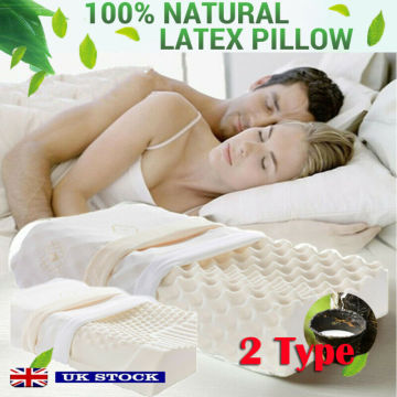 Massaging 100% Natural Bedding Thailand Ventilated Latex Soft Foam Pillow Removable Cover Comfort Bed Sleep Support Hot Sale