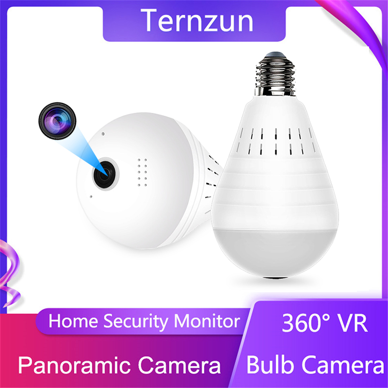 360° VR Panoramic Bulb Camera Wifi Home Security Video Surveillance Wireless IP Camera Lighting Lamp CCTV Video Fisheye HD Cam