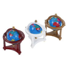 1:12 Miniature Dollhouse Study Livingroom Bedroom Reading Room Furniture Accessory Dollhouse Rolling Globe With Wood Stand