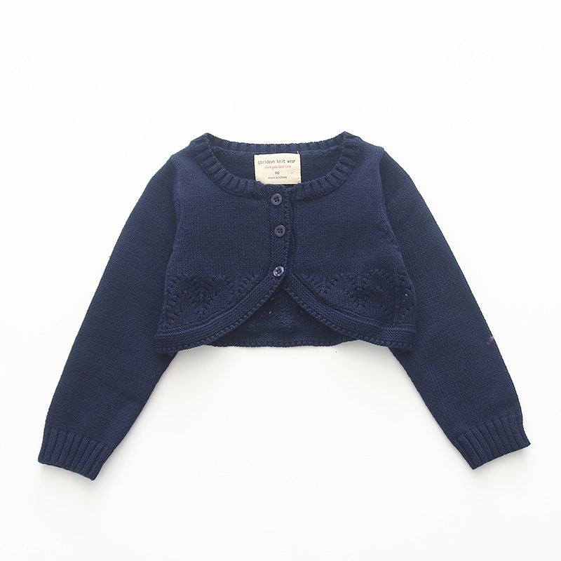 Red Baby Girls Sweater Cardigan Cotton Navy Blue Jackets Outerwear Baby Girls Coat Kid Clothes for 1 2 Year Old 195105