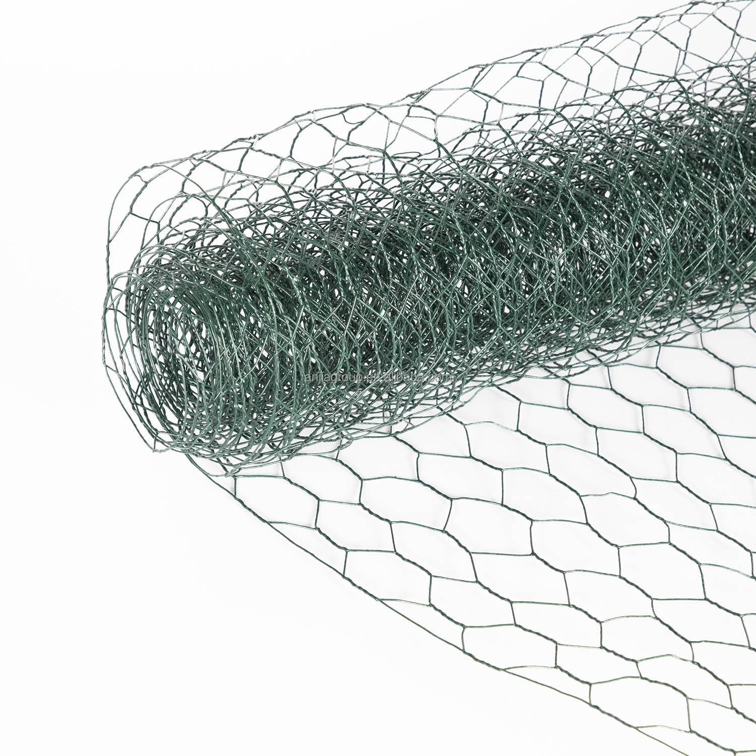 ANJIA Group green PVC coated hexagonal wire mesh roll for garden and poultry fencing