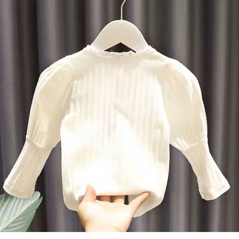 Height 90-130CM Baby Girl Design Sense Bottoming Shirt Children 2020 Autumn Clothes Korean New Style Puff Long Sleeve