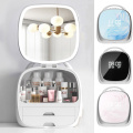 USB Smart High-End Cosmetic Storage Nordic LED Mirror Makeup Storage Box Household Drawer Lipstick Brush Holder Jewelry Holder