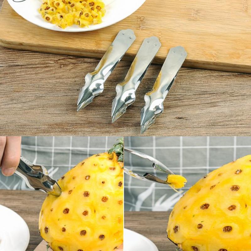 2/1Pcs Pineapple Eye Peeler Stainless Steel Practical Pineapple Slicer Cutter Fruit Peeler Seed Remover Clip Kitchen Gadgets