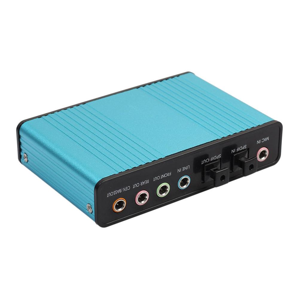 Professional External Sound Card USB Channel 6 External Audio Music Sound Card Soundcard For Laptop PC with Driver CD+ Cable