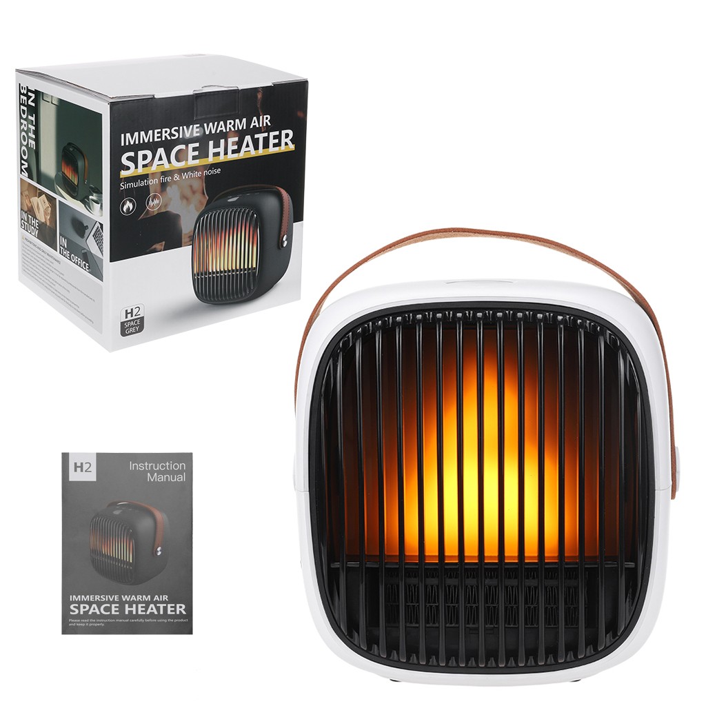 Patio Heater Personal Mini Electric Heater Adjustable Portable Thermostat And Multifunctional 800w Desk Heater Fan Home Office