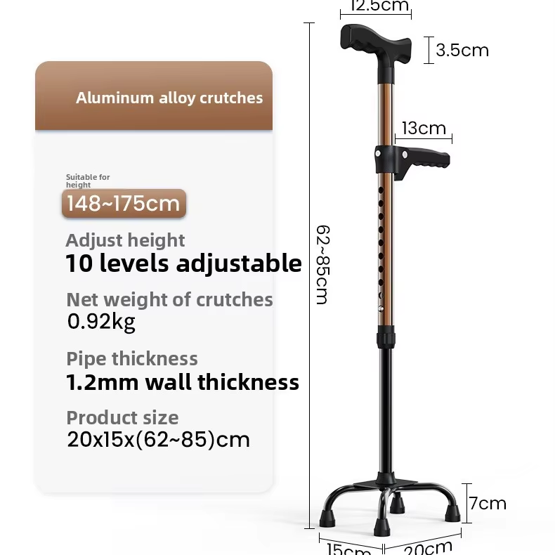 Aluminum Alloy Cane for Elderly and Disabled-Adjustable Height 62-85cm 200kg Load Capacity Durable & Lightweight Walking Aid3 Aluminum Alloy Cane for Elderly and Disabled-Adjustable Height 62-85cm 200kg Load Capacity Durable & Lightweight Walking Aid3