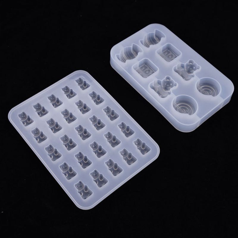 Crystal Epoxy Resin Mold Bear Candy Pendant DIY Crafts Casting Silicone Mould