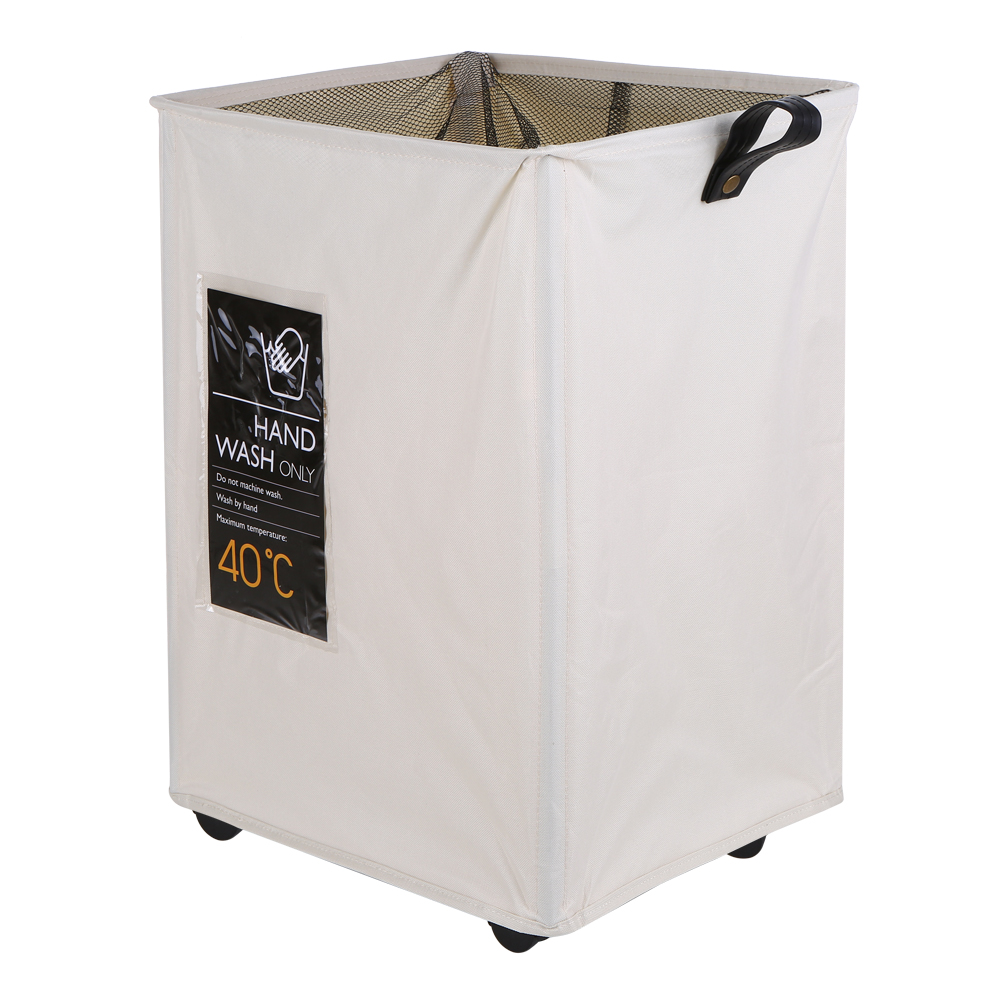 Dirty Clothes Laundy Storage Basket Collapsible Cloth Laundry Basket Bin Mesh with 4 Support Rods 4 Wheels 6 Sort Cards