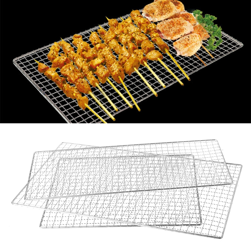 Stainless Steel BBQ Barbecue Grill Grilling Mesh Wire Net Outdoor Cooking 3 Size