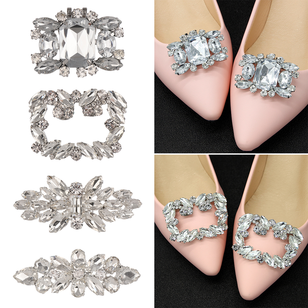 1PC Shiny Decorative Shoe Clip Women Wedding Shoes High Heel Bride Rhinestone Shiny Decorative Clips Charm Buckle Shoe Clip