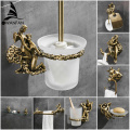 Romantic Series Bronze Bathroom Toilet Paper Holder Wall Mounted Towel Bar Toilet Brush Holder Bathroom Accessories MB-0810B