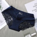 Sexy Lace Panties Seamless Underwear Briefs Nylon Silk for Girls Ladies Solid Color Woman Nylon Low Rise Lingerie Underwear