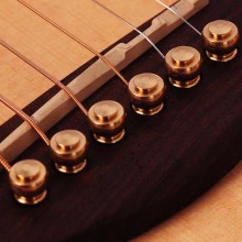 6 Pcs Acoustic Guitar Bridge Pin Brass Metal Guitar Strings Nail Replacement Stringed Instruments Guitar Parts Accessories