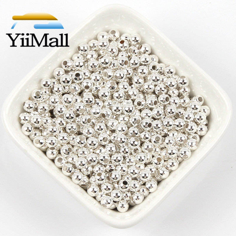 2000pcs 2-10mm Round Metal Beads Ball Smooth Ball Spacer Beads For Jewelry Making Findings DIY Bracelet Charms Jewelry Supplies