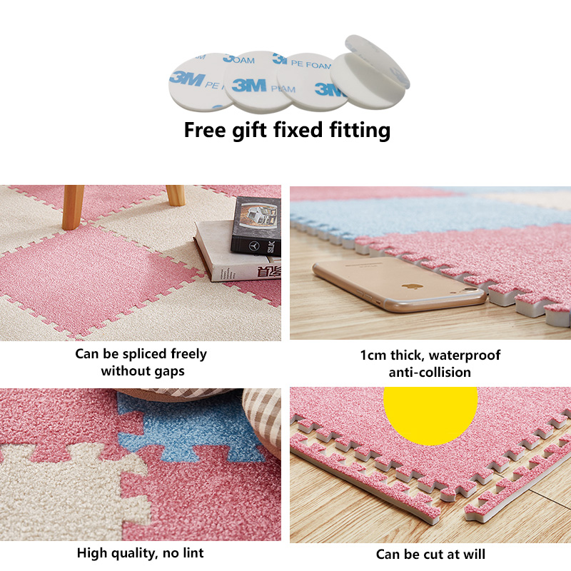 30*30cm Carpet Living Room Bedroom Children Kids Floor Tiles Soft Interlocking Rug Magic Patchwork Jigsaw Splice Plush Play Mat