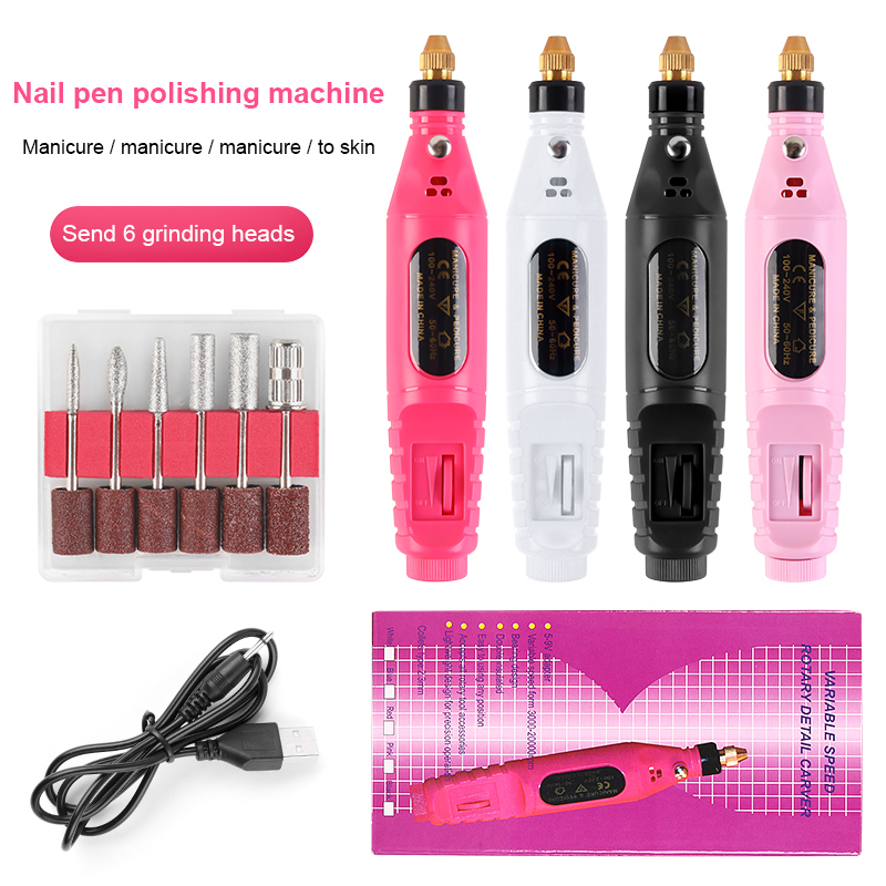 Professional Electric Nail Drill Machine Pedicure Manicure Drill Set Milling Cutters Set Nail File 20000RPM Polishing Equipment